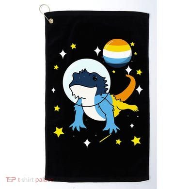 Bearded Dragon In Space Aroace Golf Towel