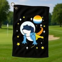 Bearded Dragon In Space Aroace Golf Towel thumb 1