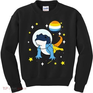 Bearded Dragon In Space Aroace Kids Sweatshirt