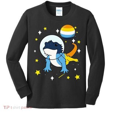 Bearded Dragon In Space Aroace Kids Long Sleeve Shirt