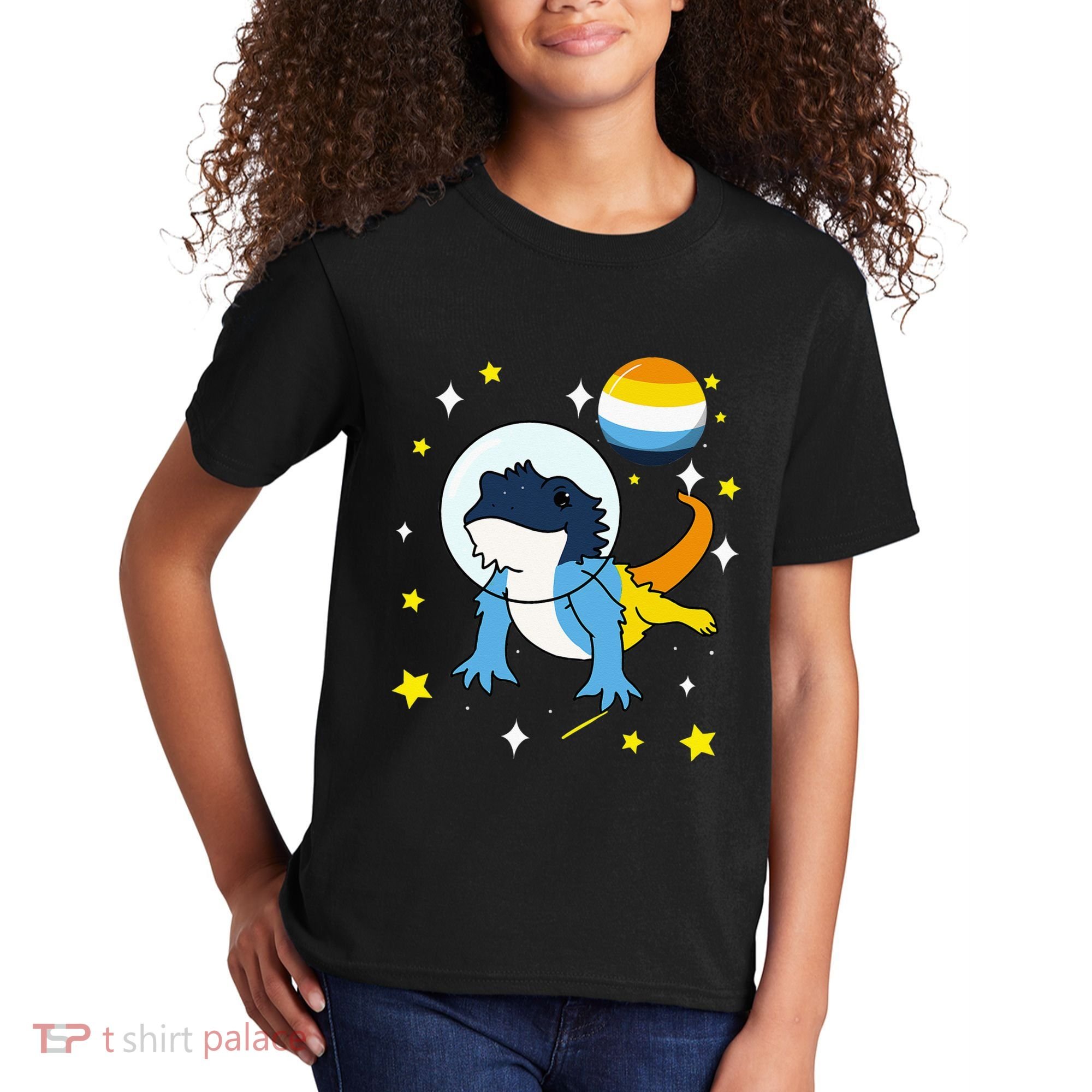 Bearded Dragon In Space Aroace Kids T-Shirt
