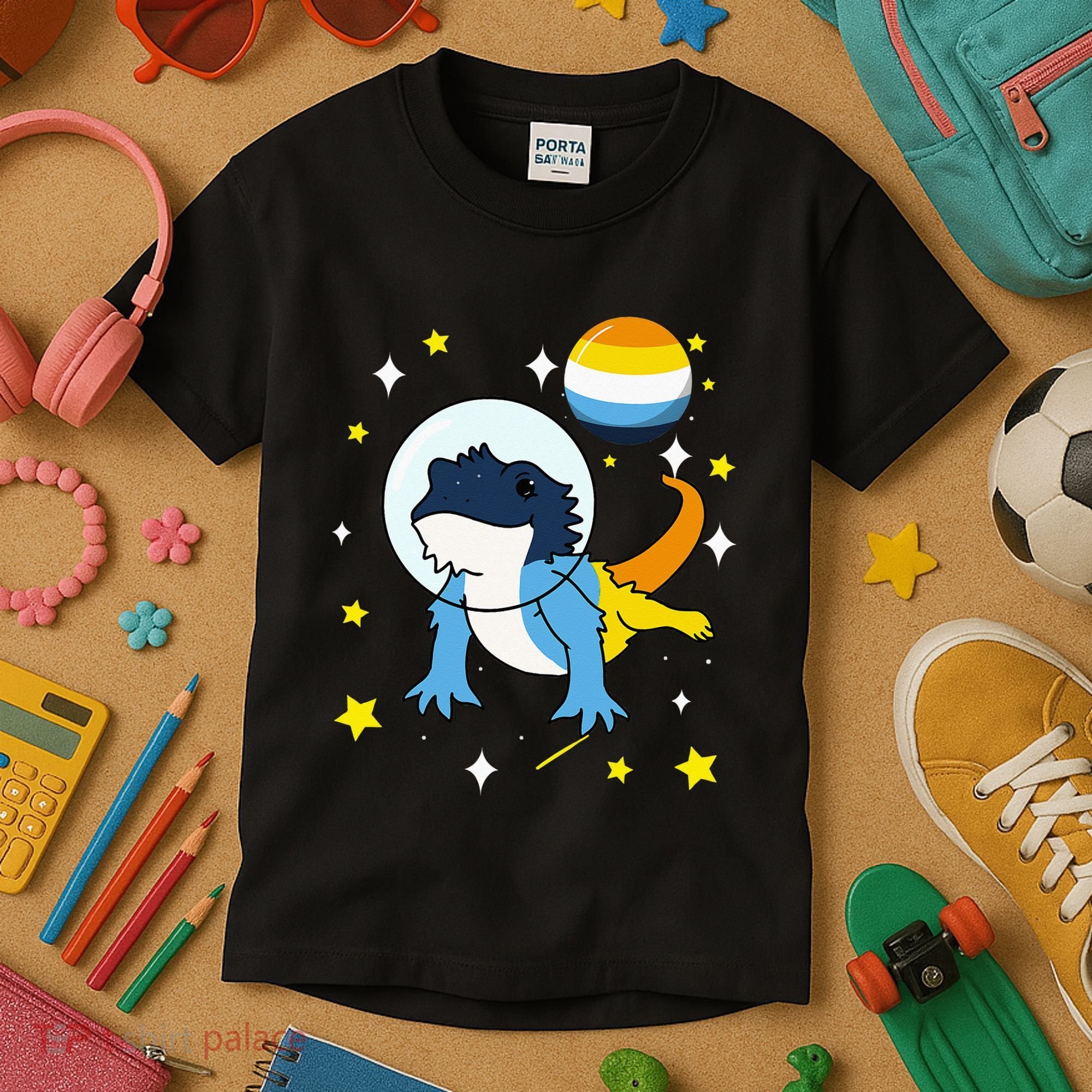 Bearded Dragon In Space Aroace Kids T-Shirt