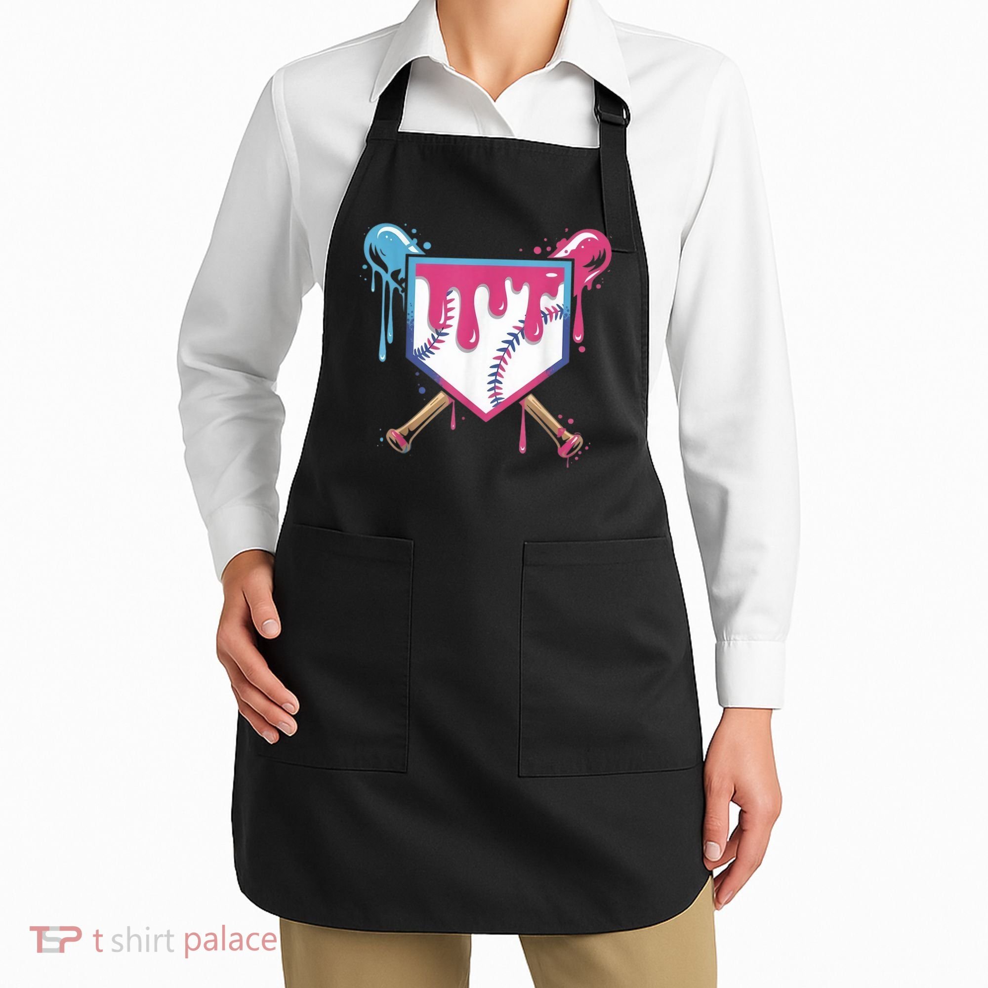 Baseball Drip  Ice Cream Drip Bo.ys Baseball Apron