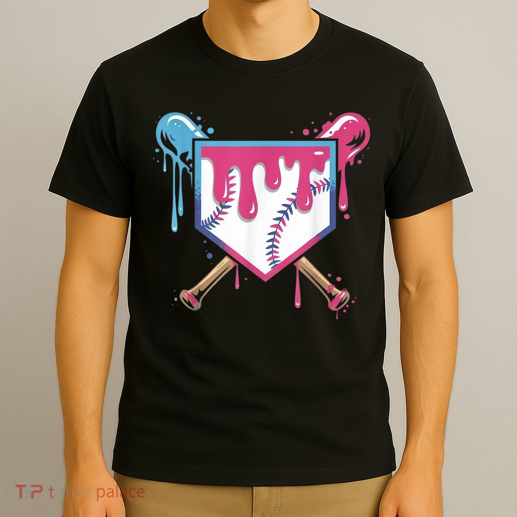 Baseball Drip  Ice Cream Drip Bo.ys Baseball T-Shirt