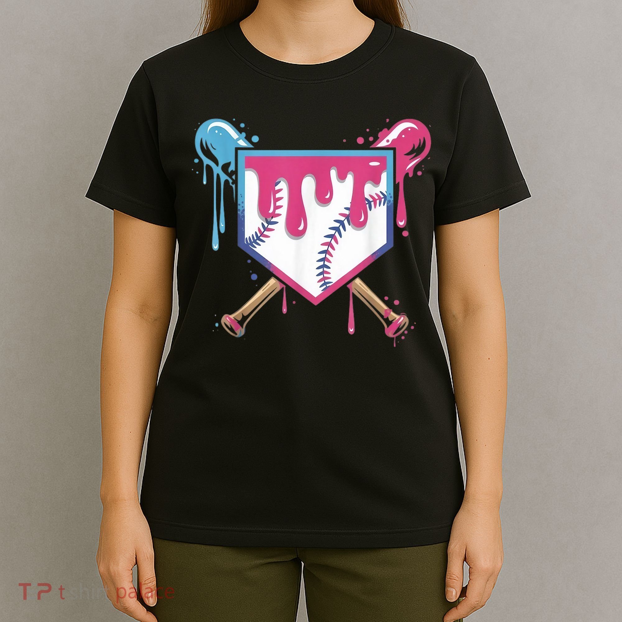 Baseball Drip  Ice Cream Drip Bo.ys Baseball T-Shirt