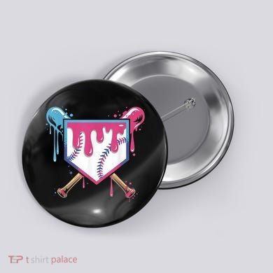 Baseball Drip  Ice Cream Drip Bo.ys Baseball Button