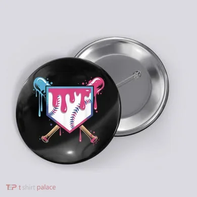 Baseball Drip  Ice Cream Drip Bo.ys Baseball Button