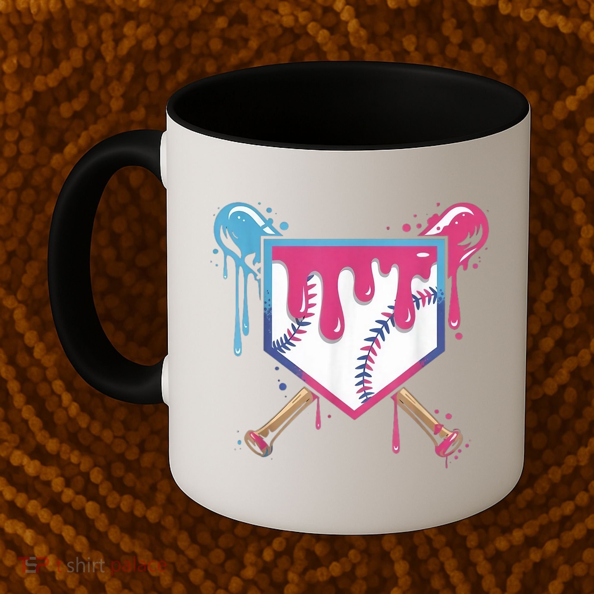 Baseball Drip  Ice Cream Drip Bo.ys Baseball Coffee Mug