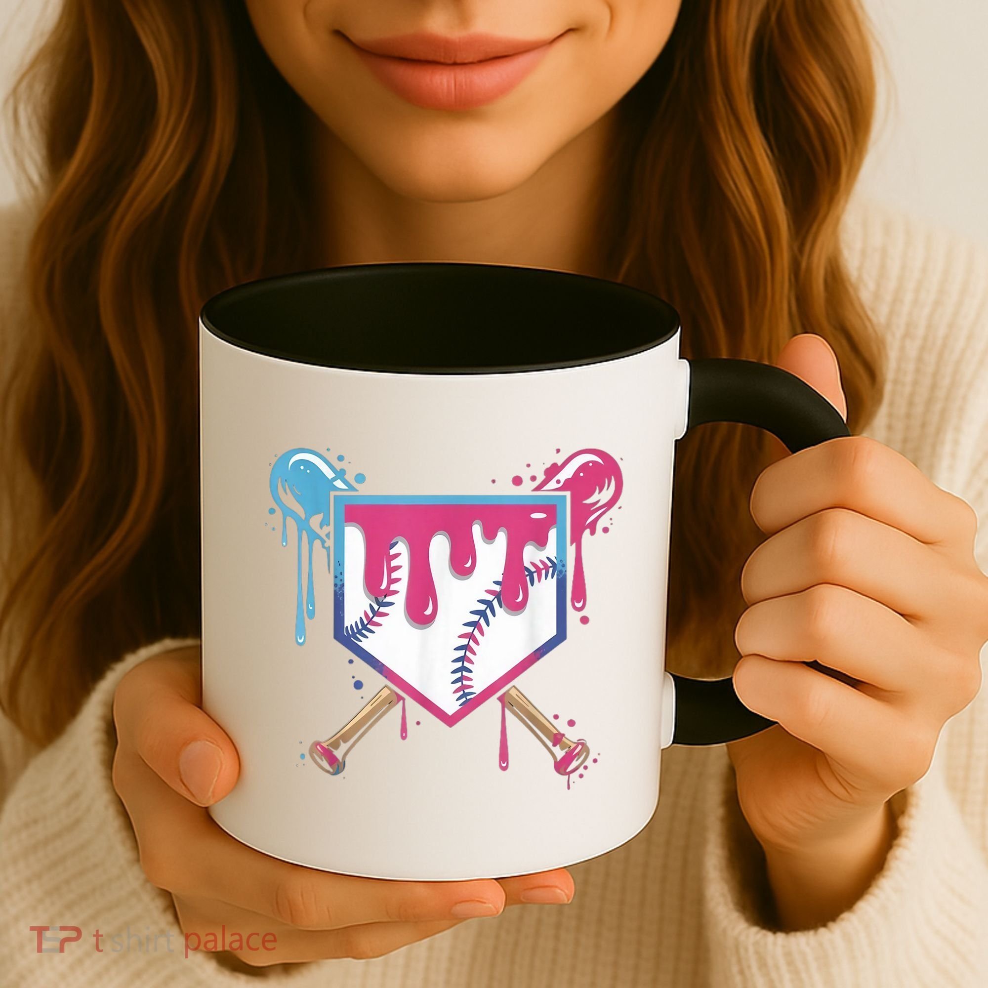 Baseball Drip  Ice Cream Drip Bo.ys Baseball Coffee Mug