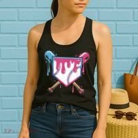 Baseball Drip  Ice Cream Drip Bo.ys Baseball Women's Tank Top thumb 2