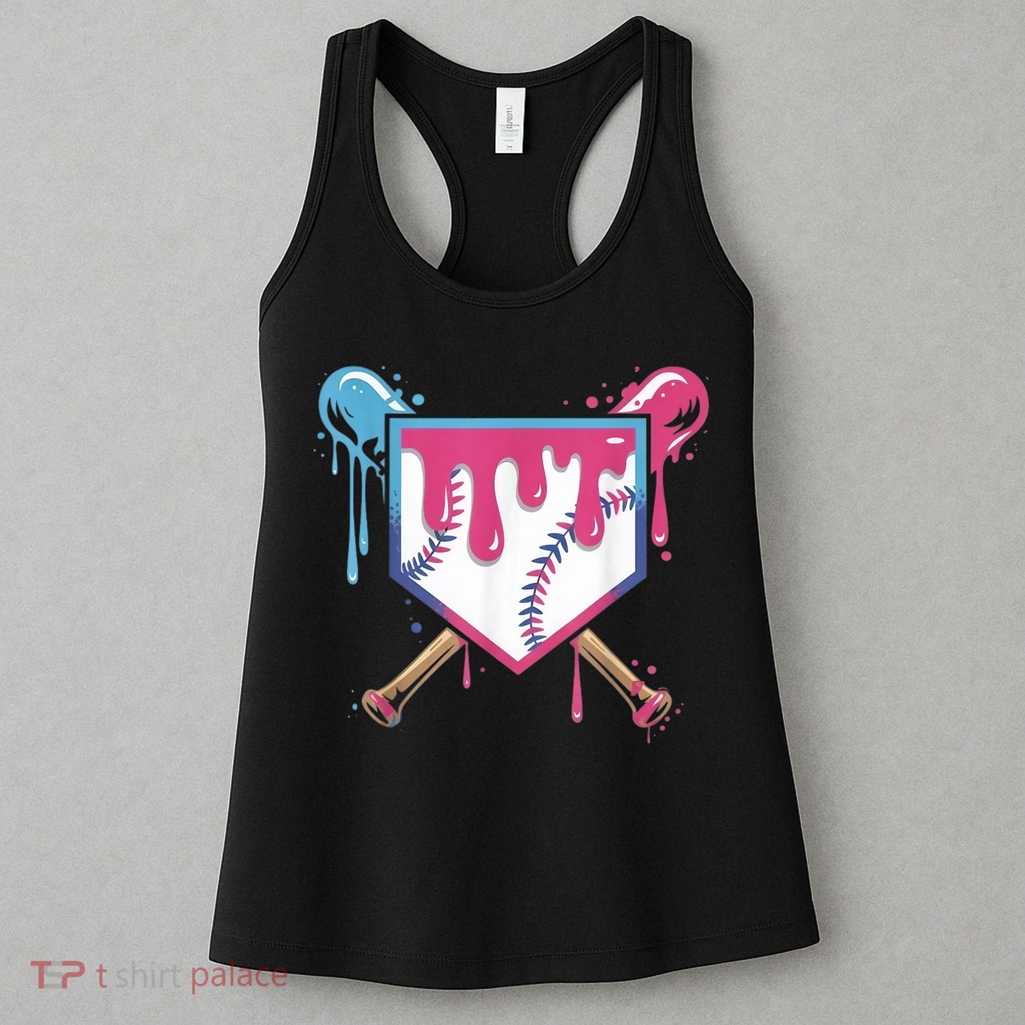 Baseball Drip  Ice Cream Drip Bo.ys Baseball Women's Tank Top