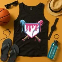 Baseball Drip  Ice Cream Drip Bo.ys Baseball Tank Top thumb 4