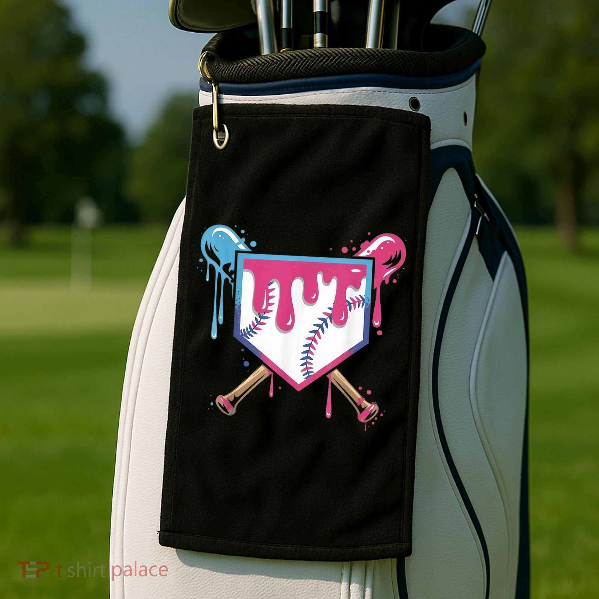 Baseball Drip  Ice Cream Drip Bo.ys Baseball Golf Towel