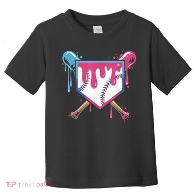 Baseball Drip  Ice Cream Drip Bo.ys Baseball Toddler T-Shirt