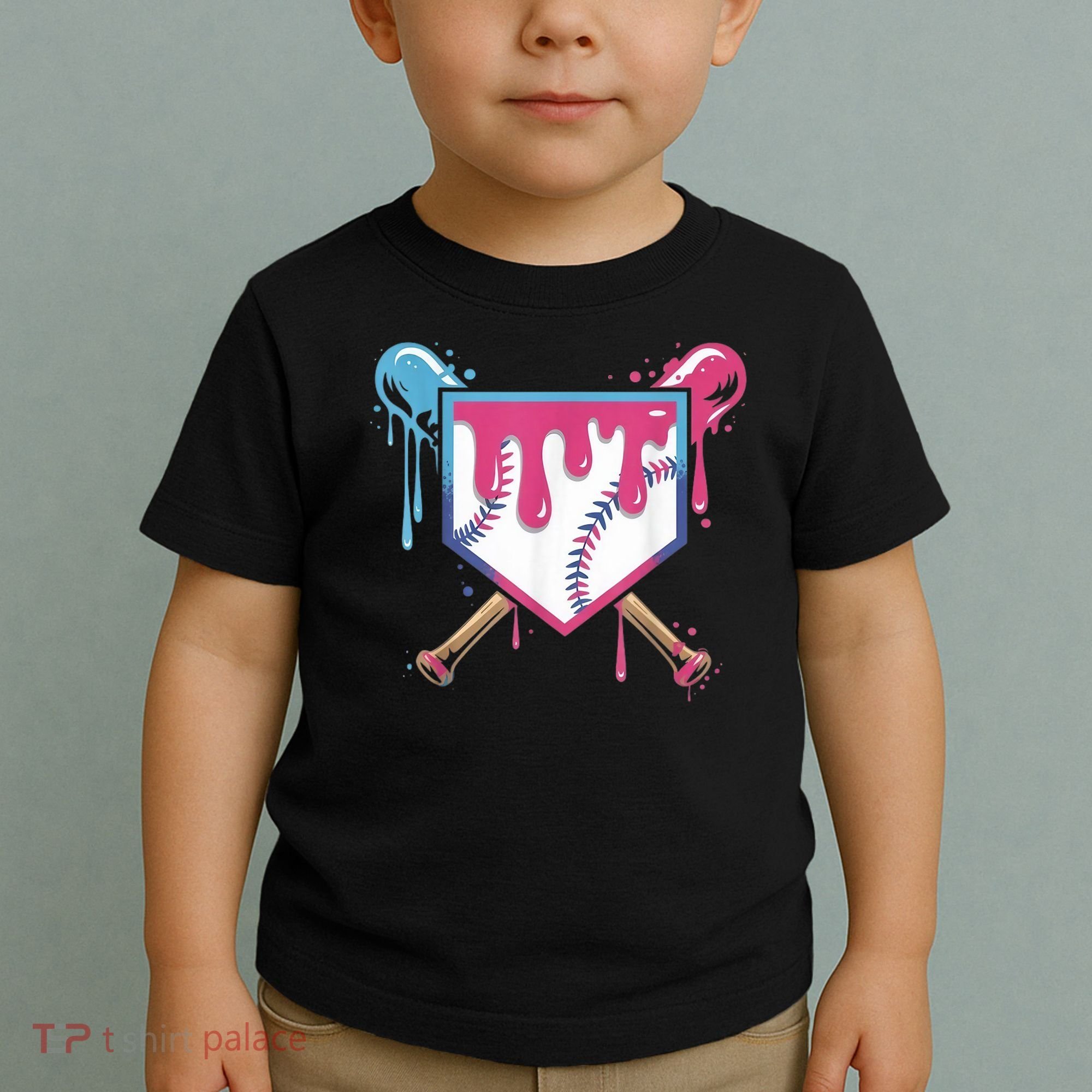 Baseball Drip  Ice Cream Drip Bo.ys Baseball Toddler T-Shirt