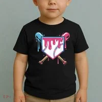 Baseball Drip  Ice Cream Drip Bo.ys Baseball Toddler T-Shirt thumb 2