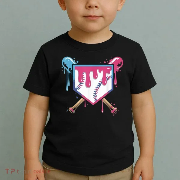 Baseball Drip  Ice Cream Drip Bo.ys Baseball Toddler T-Shirt