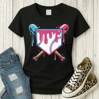 Baseball Drip  Ice Cream Drip Bo.ys Baseball Women's T-Shirt thumb 3