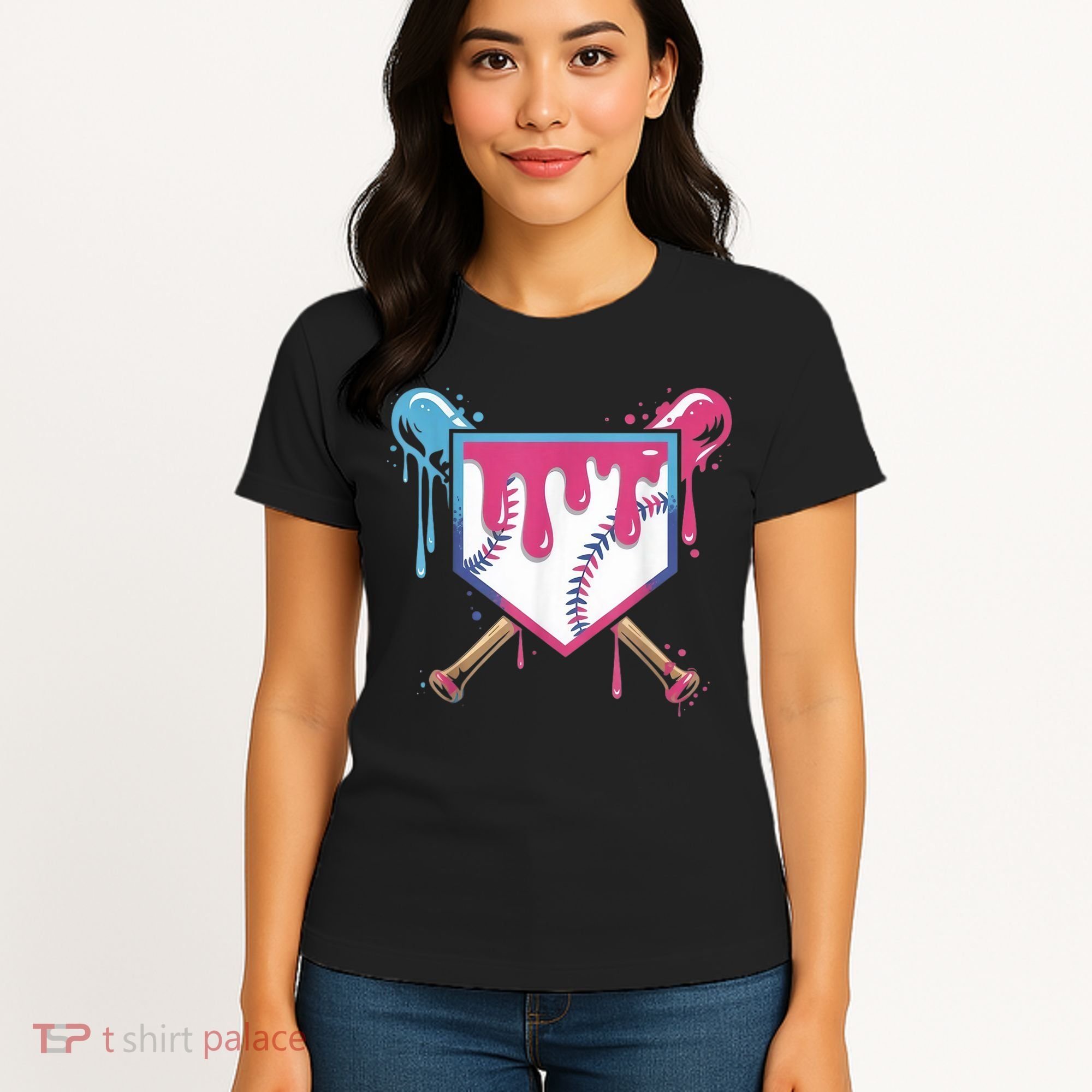 Baseball Drip  Ice Cream Drip Bo.ys Baseball Women's T-Shirt
