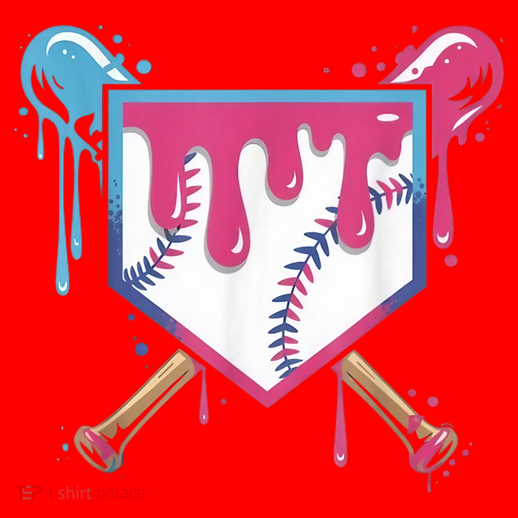 Baseball Drip  Ice Cream Drip Bo.ys Baseball Santa Hat
