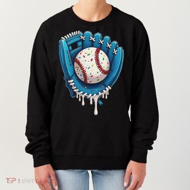 Baseball Drip Ice Cream Sprinkles Baseball Glove Women's Sweatshirt