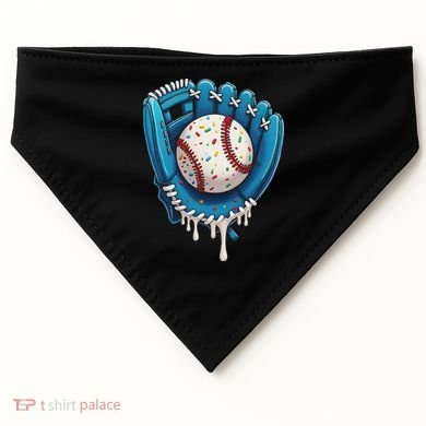 Baseball Drip Ice Cream Sprinkles Baseball Glove USA-Made Doggie Bandana