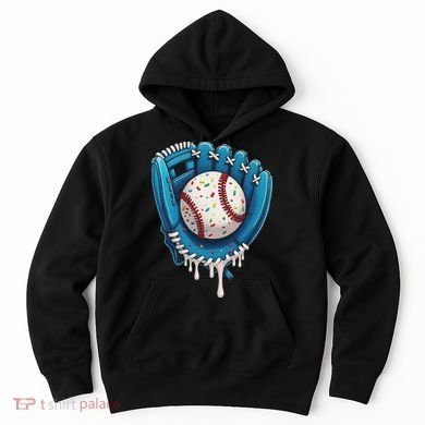 Baseball Drip Ice Cream Sprinkles Baseball Glove Hoodie