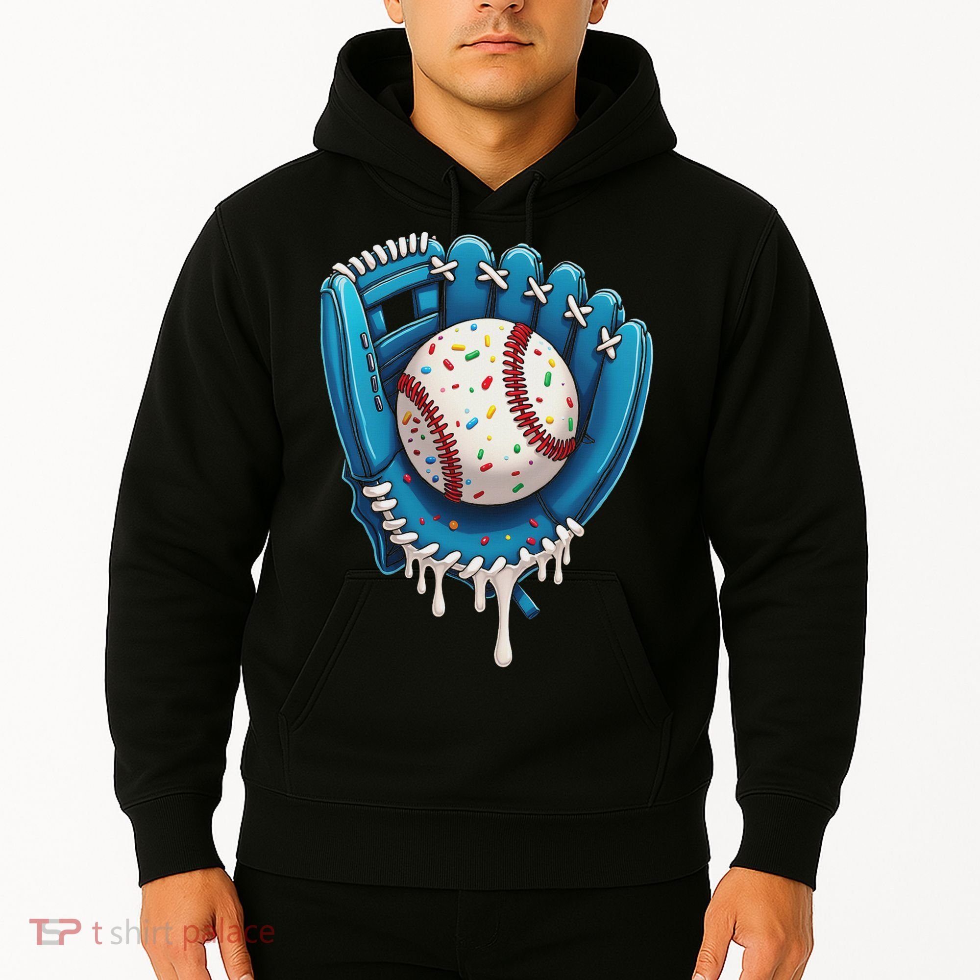 Baseball Drip Ice Cream Sprinkles Baseball Glove Hoodie