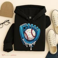 Baseball Drip Ice Cream Sprinkles Baseball Glove Hoodie thumb 4