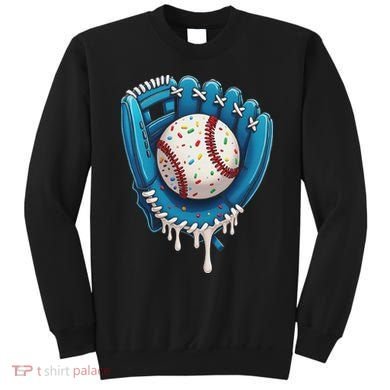 Baseball Drip Ice Cream Sprinkles Baseball Glove Sweatshirt