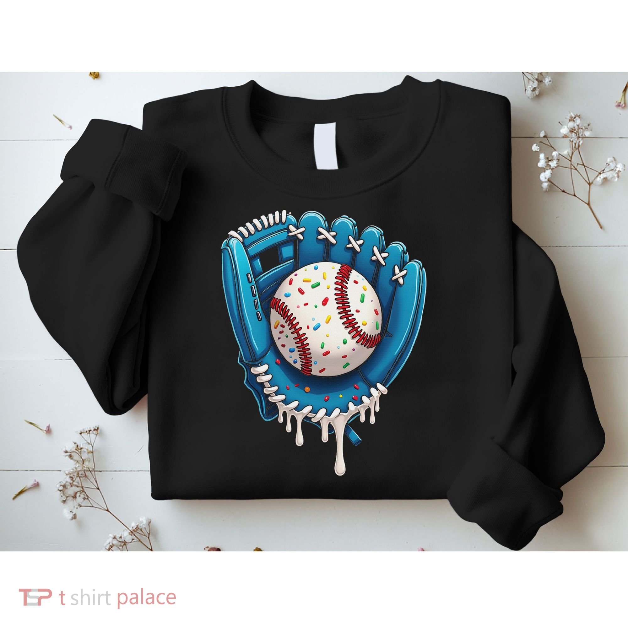Baseball Drip Ice Cream Sprinkles Baseball Glove Sweatshirt