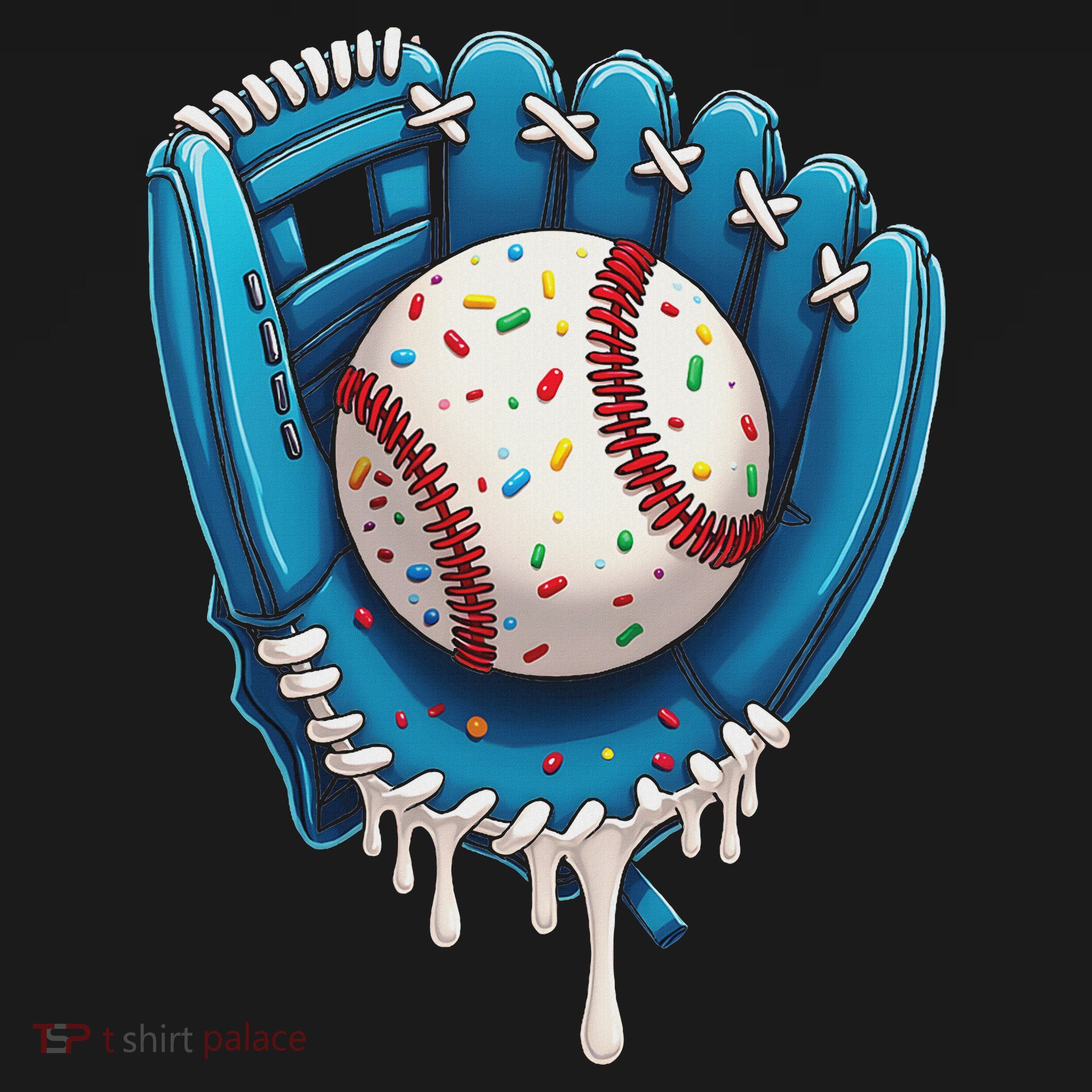 Baseball Drip Ice Cream Sprinkles Baseball Glove Sweatshirt