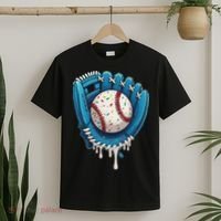 Baseball Drip Ice Cream Sprinkles Baseball Glove T-Shirt thumb 2