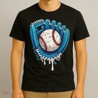 Baseball Drip Ice Cream Sprinkles Baseball Glove T-Shirt thumb 3