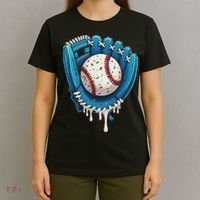 Baseball Drip Ice Cream Sprinkles Baseball Glove T-Shirt thumb 4