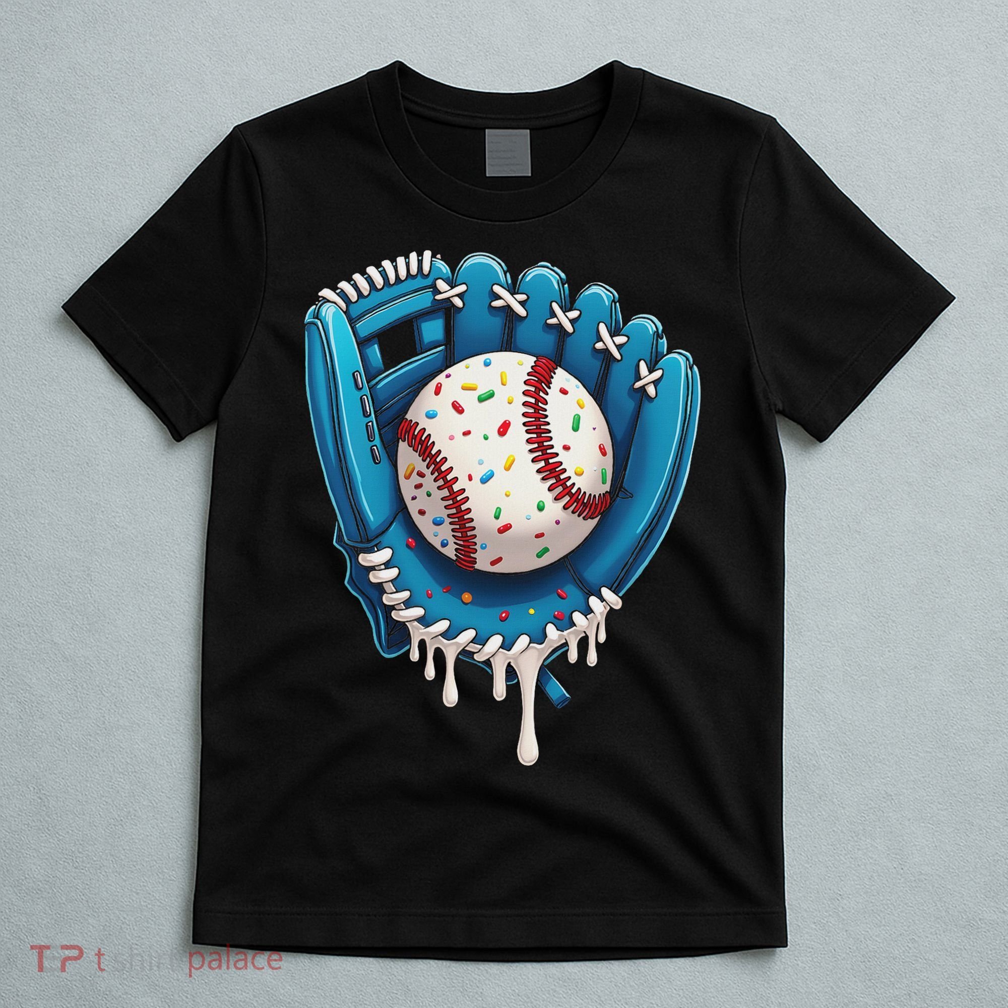 Baseball Drip Ice Cream Sprinkles Baseball Glove T-Shirt