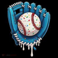 Baseball Drip Ice Cream Sprinkles Baseball Glove Women's Hoodie thumb 2