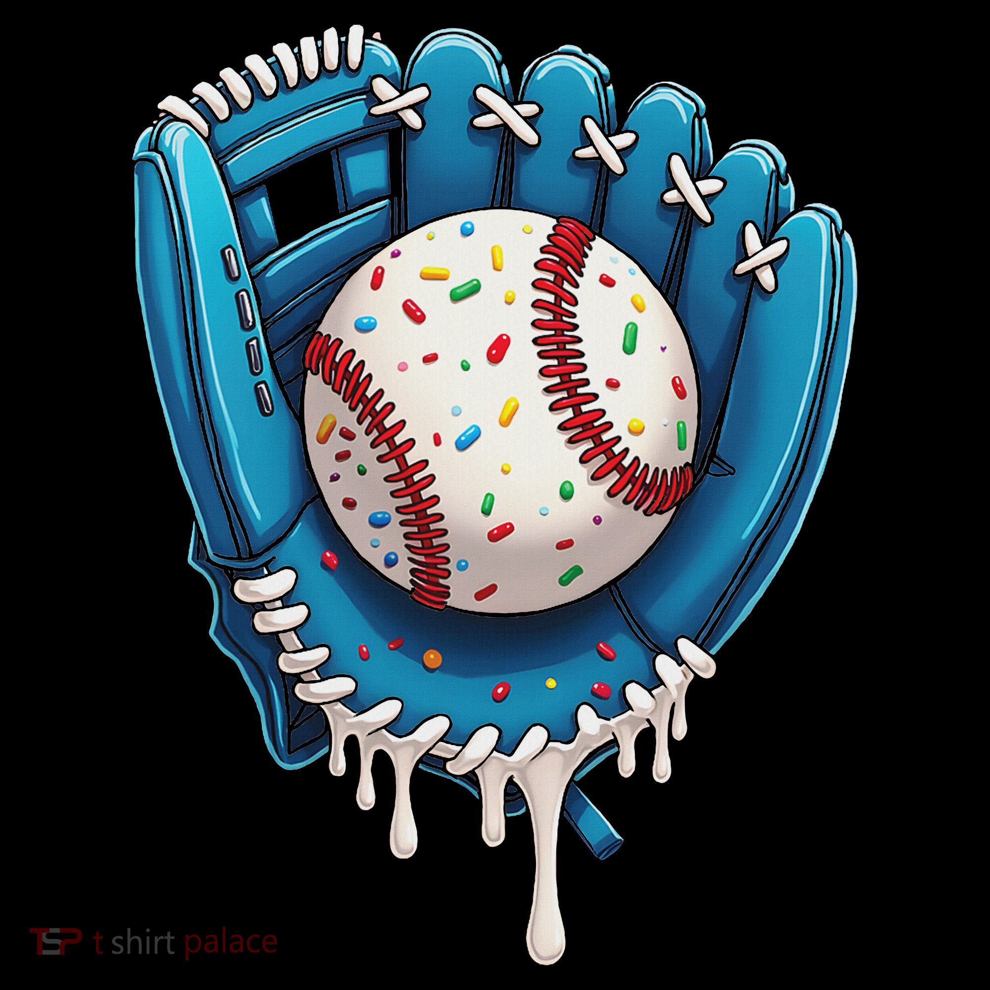 Baseball Drip Ice Cream Sprinkles Baseball Glove Women's Hoodie