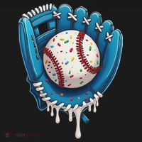 Baseball Drip Ice Cream Sprinkles Baseball Glove Mousepad thumb 1