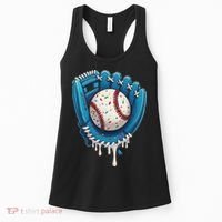 Baseball Drip Ice Cream Sprinkles Baseball Glove Women's Tank Top thumb 0