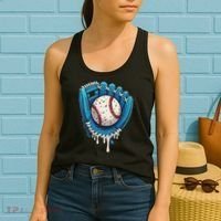 Baseball Drip Ice Cream Sprinkles Baseball Glove Women's Tank Top thumb 2