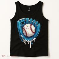 Baseball Drip Ice Cream Sprinkles Baseball Glove Tank Top thumb 2