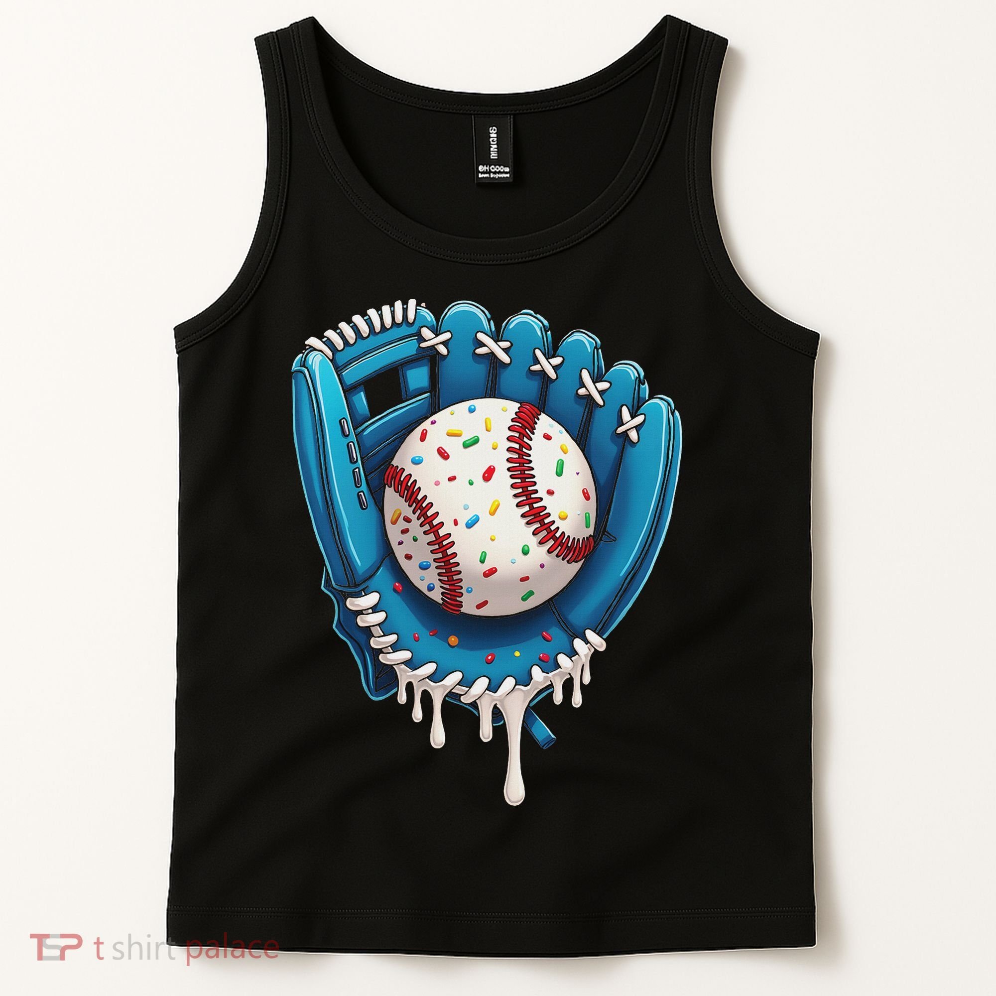 Baseball Drip Ice Cream Sprinkles Baseball Glove Tank Top
