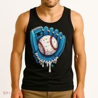 Baseball Drip Ice Cream Sprinkles Baseball Glove Tank Top thumb 3
