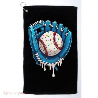 Baseball Drip Ice Cream Sprinkles Baseball Glove Golf Towel