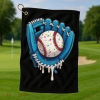 Baseball Drip Ice Cream Sprinkles Baseball Glove Golf Towel thumb 1