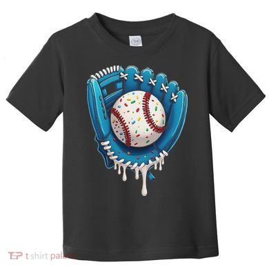 Baseball Drip Ice Cream Sprinkles Baseball Glove Toddler T-Shirt