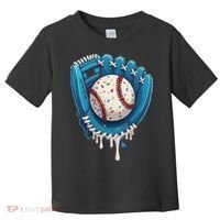 Baseball Drip Ice Cream Sprinkles Baseball Glove Toddler T-Shirt thumb 0