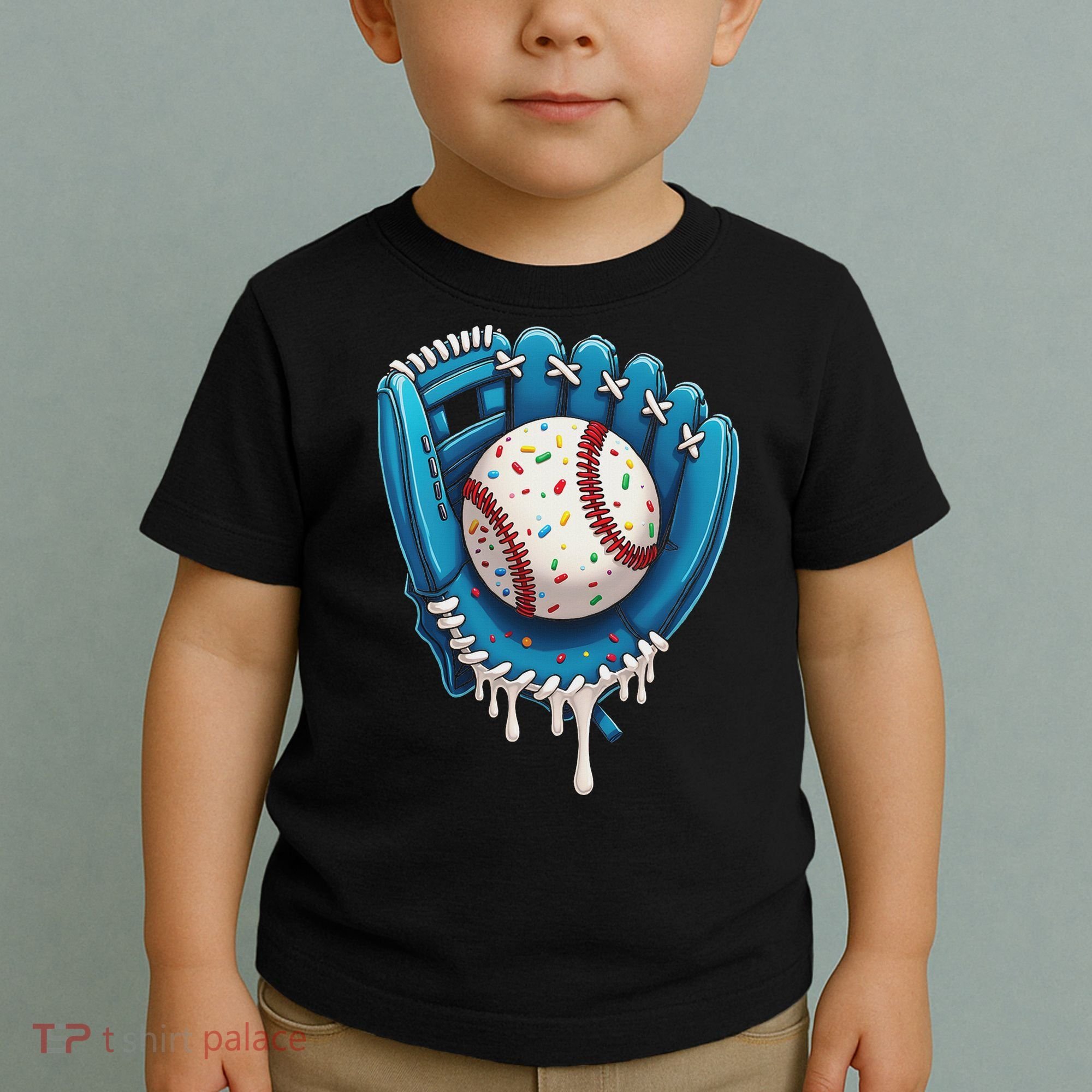 Baseball Drip Ice Cream Sprinkles Baseball Glove Toddler T-Shirt