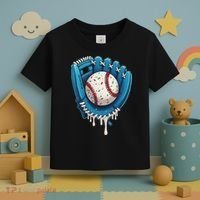 Baseball Drip Ice Cream Sprinkles Baseball Glove Toddler T-Shirt thumb 3